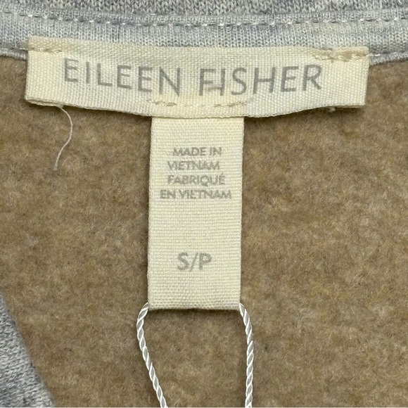 Eileen Fisher Brushed Cotton Terry Long Flight Jacket Size S Small Full Zip Gray - Picture 10 of 15